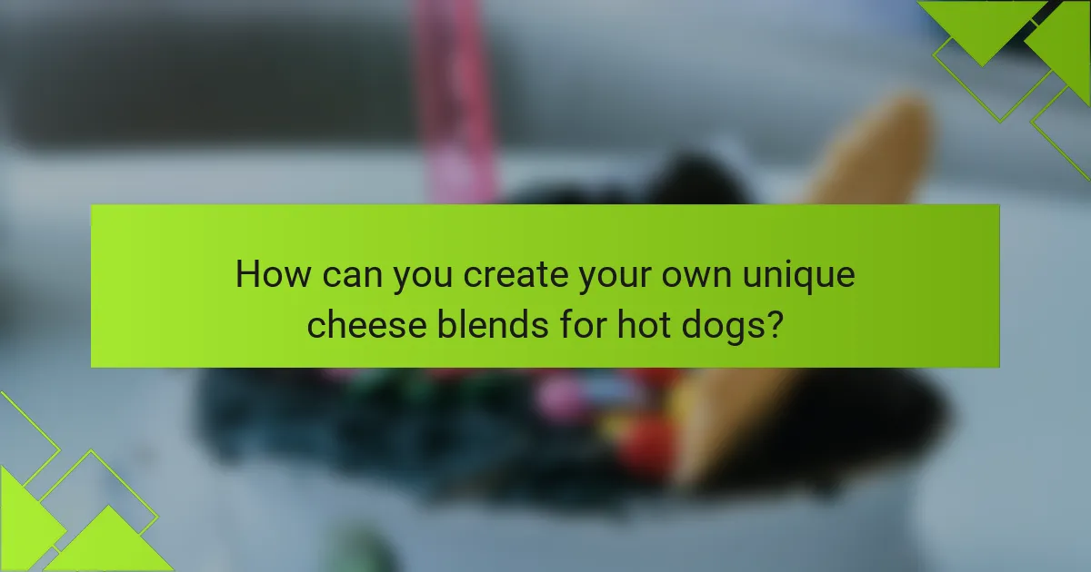 How can you create your own unique cheese blends for hot dogs?