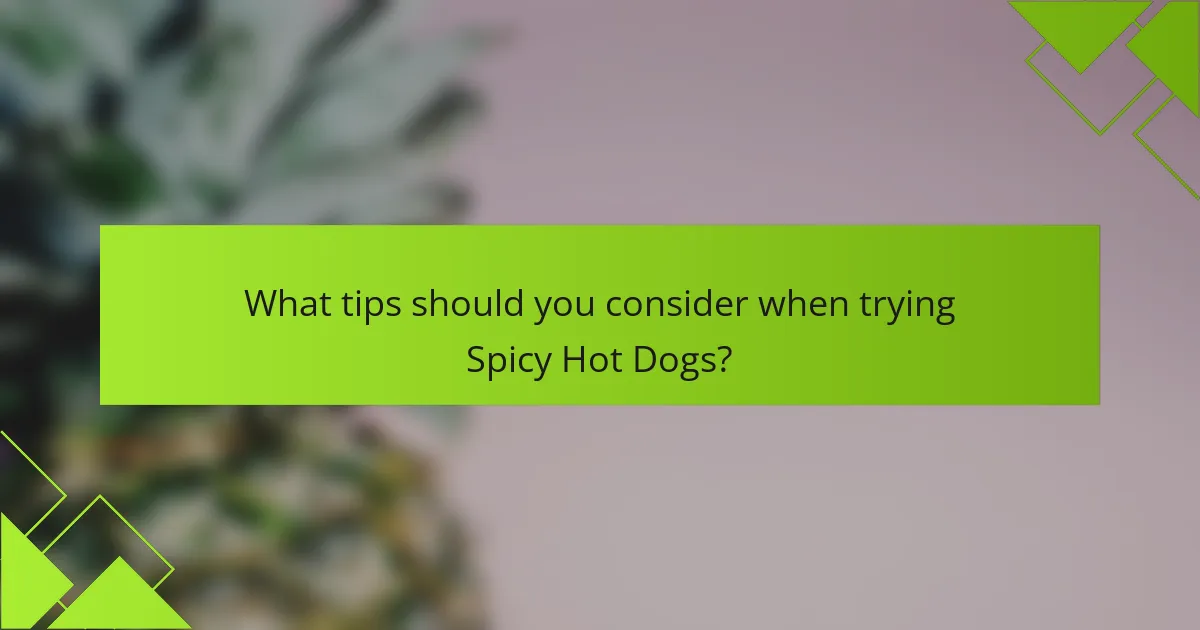 What tips should you consider when trying Spicy Hot Dogs?
